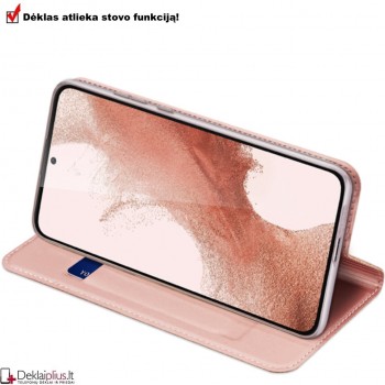 Dux Ducis dirbtinės odos atverčiamas dėklas - rausvas (Samsung S23)